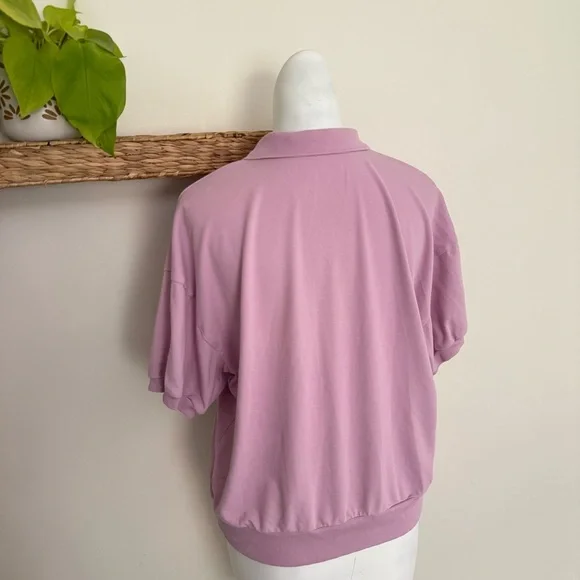 Everlane Organic Cotton Polo Shirt Lavender Purple Collared Top Women’s L - Picture 5 of 9